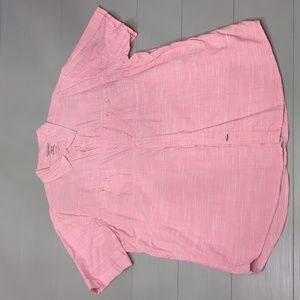 Izod Men's Saltwater Relaxed Classics Pink Button Down Shirt Size X-large XL